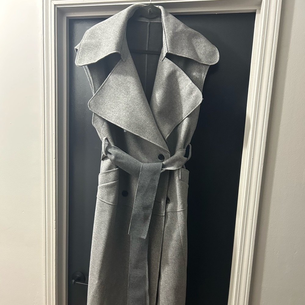 SHEIN Gray Sleeveless Vest Coat